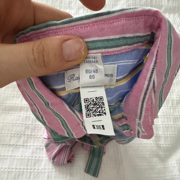 [NWOT] Polo Ralph Lauren Belted Cotton Oxford Fun Shirtdress - Size 12 Months - Picture 9 of 9